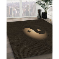 Patterned Black Rug, pat3975brn