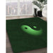 Machine Washable Transitional Deep Emerald Green Rug in a Family Room, wshpat3975grn