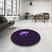 Round Patterned Purple Rug in a Office, pat3975pur