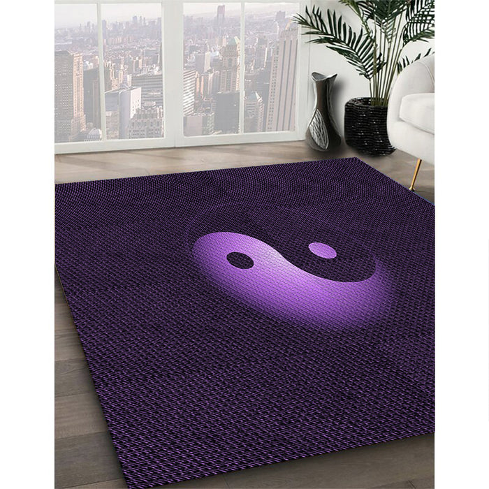 Machine Washable Transitional Purple Rug in a Family Room, wshpat3975pur