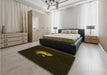 Patterned Black Rug in a Bedroom, pat3975yw