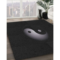 Patterned Gray Novelty Rug, pat3975