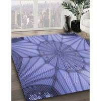 Patterned Deep Periwinkle Purple Rug, pat3976blu