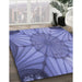 Patterned Deep Periwinkle Purple Rug in Family Room, pat3976blu