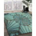 Patterned Blue Moss Green Rug in Family Room, pat3976lblu