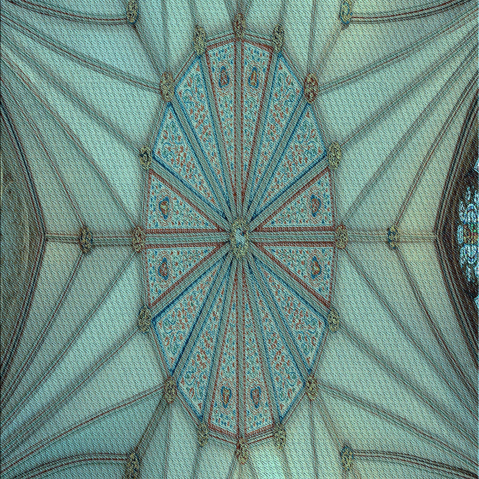 Patterned Blue Moss Green Rug, pat3976lblu