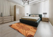 Patterned Orange Rug in a Bedroom, pat3976org