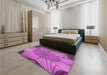 Patterned Bright Neon Pink Purple Rug in a Bedroom, pat3976pur