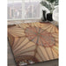 Patterned Dark Sienna Brown Novelty Rug in Family Room, pat3976