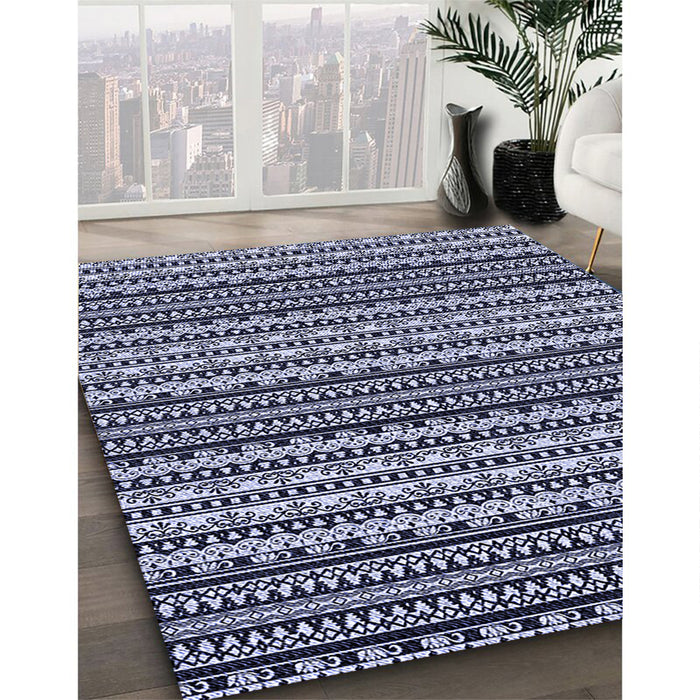 Machine Washable Transitional Night Blue Rug in a Family Room, wshpat3977blu