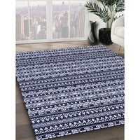 Patterned Night Blue Rug, pat3977blu