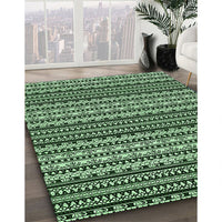 Patterned Light Green Rug, pat3977grn