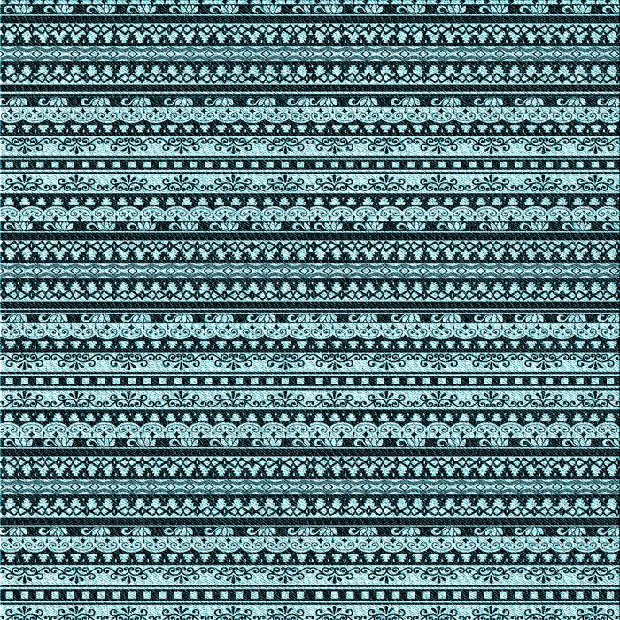 Round Patterned Blue Rug, pat3977lblu