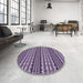 Round Patterned Dark Purple Rug in a Office, pat3977pur