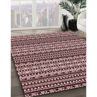 Patterned Rose Pink Rug, pat3977rd