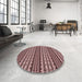 Round Patterned Rose Pink Rug in a Office, pat3977rd