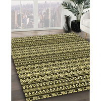 Patterned Midnight Gray Rug, pat3977yw