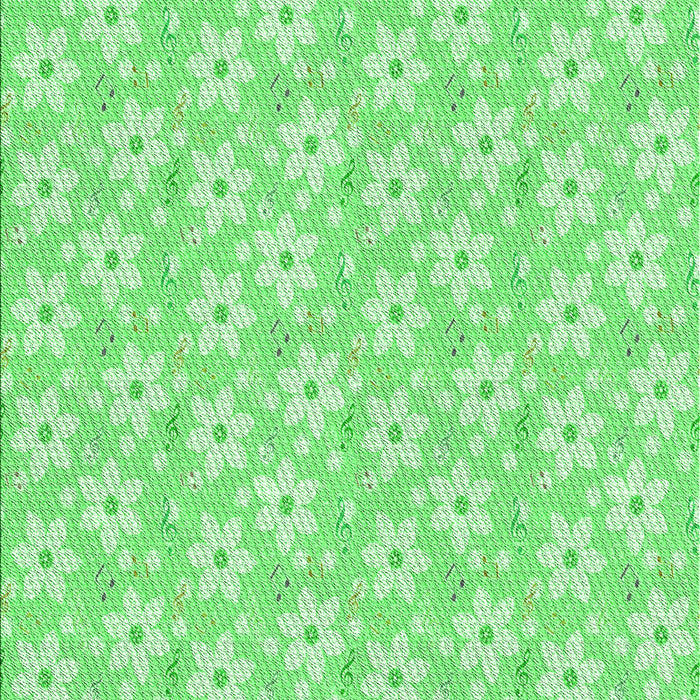 Machine Washable Transitional Green Rug, wshpat3978grn