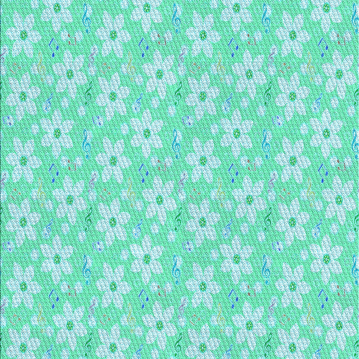 Patterned Turquoise Green Rug, pat3978lblu