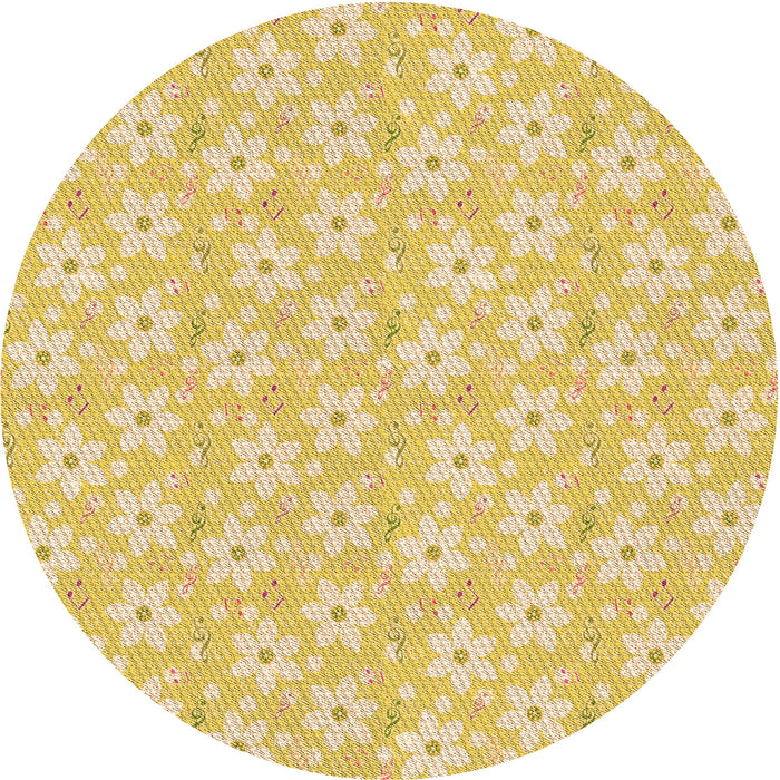 Square Machine Washable Transitional Yellow Rug in a Living Room, wshpat3978org