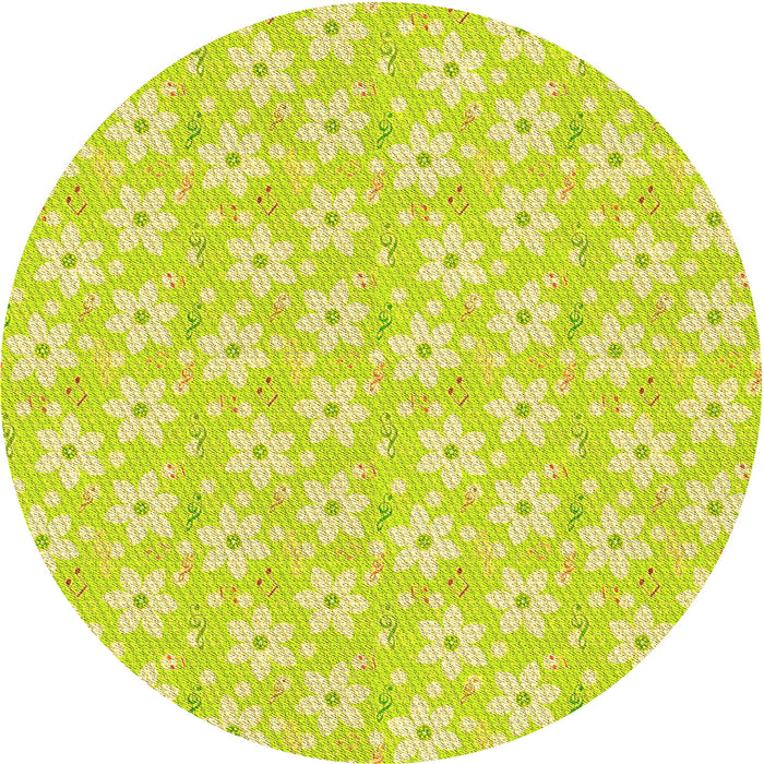 Square Machine Washable Transitional Green Rug in a Living Room, wshpat3978yw