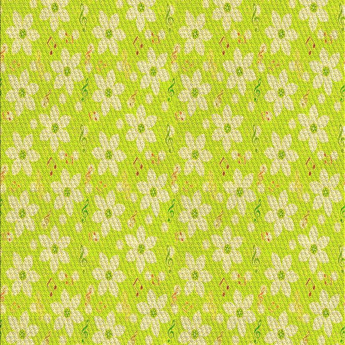 Machine Washable Transitional Green Rug, wshpat3978yw