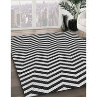 Patterned Light Gray Novelty Rug, pat3979