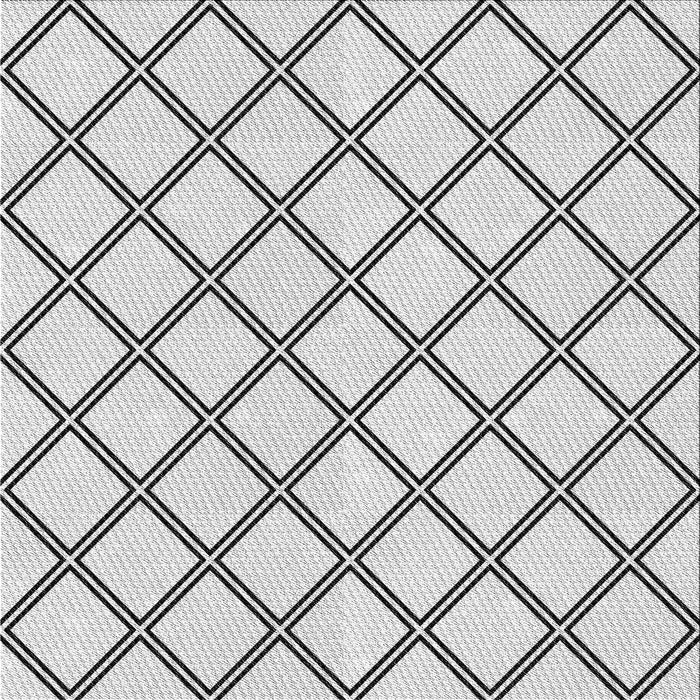 Square Patterned Off-White Novelty Rug, pat397