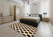 Patterned Red Rug in a Bedroom, pat398org