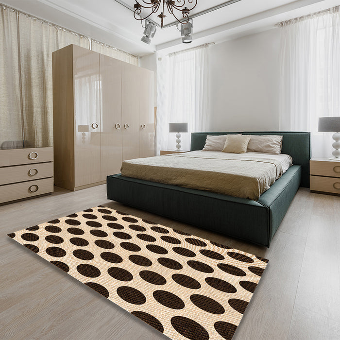 Patterned Red Rug in a Bedroom, pat398org