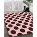 Machine Washable Transitional Deep Rose Pink Rug in a Family Room, wshpat398rd
