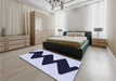 Patterned Blue Rug in a Bedroom, pat3980blu