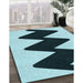 Patterned Medium Teal Green Rug in Family Room, pat3980lblu