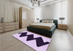 Patterned Blossom Pink Rug in a Bedroom, pat3980pur