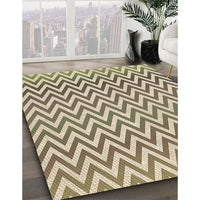 Patterned Khaki Gold Rug, pat3982brn