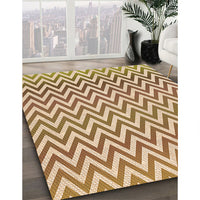 Patterned Dark Bisque Brown Rug, pat3982org