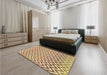 Patterned Dark Bisque Brown Rug in a Bedroom, pat3982org