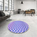 Round Patterned Mauve Purple Rug in a Office, pat3982pur