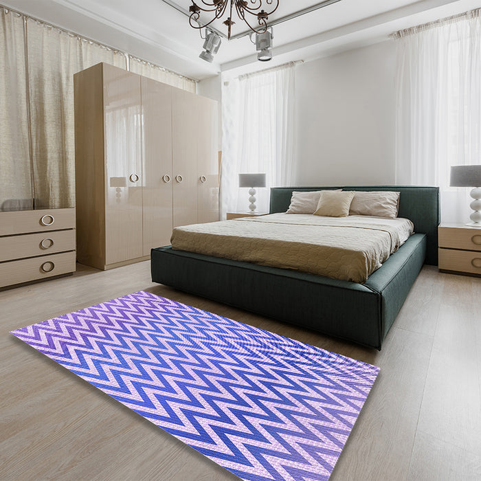 Patterned Mauve Purple Rug in a Bedroom, pat3982pur