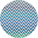 Sideview of Patterned Steel Blue Novelty Rug, pat3982