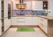 Patterned Pistachio Green Rug in a Kitchen, pat3983brn