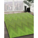 Machine Washable Transitional Pistachio Green Rug in a Family Room, wshpat3983brn