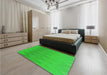 Patterned Lime Green Rug in a Bedroom, pat3983grn