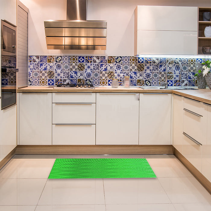 Patterned Lime Green Rug in a Kitchen, pat3983grn
