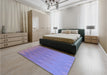 Patterned Purple Mimosa Purple Rug in a Bedroom, pat3983pur