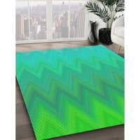 Patterned Spring Green Novelty Rug, pat3983