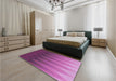 Patterned Dark Magenta Purple Rug in a Bedroom, pat3984pur