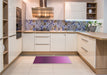 Patterned Dark Magenta Purple Rug in a Kitchen, pat3984pur
