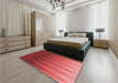 Patterned Red Rug in a Bedroom, pat3984rd