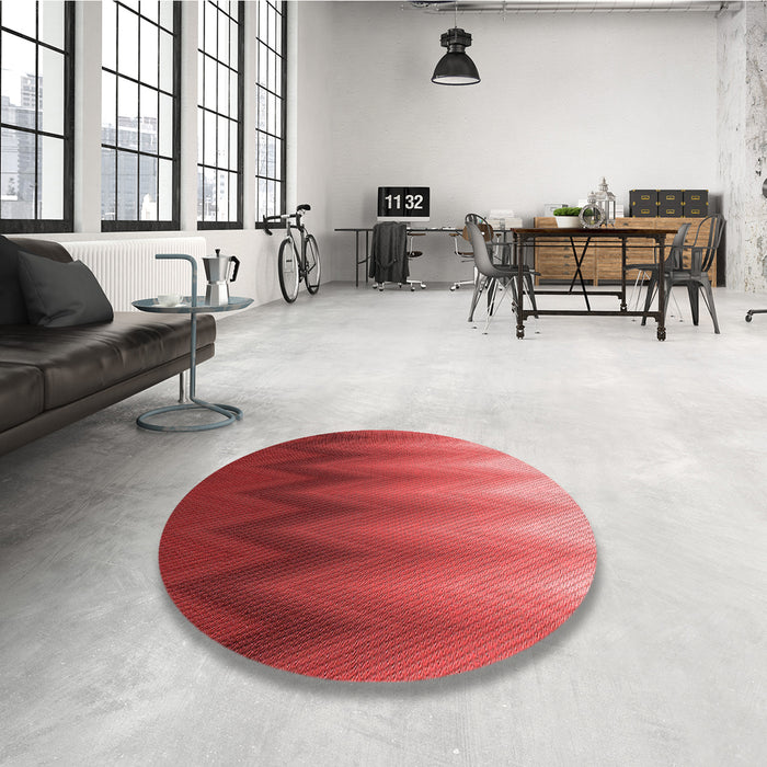 Round Patterned Red Rug in a Office, pat3984rd